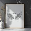 Delicate Angel Wings SVG Clip Art A pair of delicate angel wings with a subtle halo effect, suitable for digital design and craft projects.
