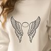 Delicate Wings of Beauty SVG Design Vector illustration of a set of elegant angel wings with delicate details and texture.