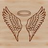 Elegant Angel Wings Design Detailed SVG design of angel wings with a subtle halo, ideal for vector art projects.