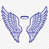 Wings of Heaven Illustration A stylized illustration of angel wings with a subtle halo effect, suitable for digital designs and crafts.