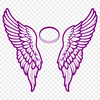 A pair of angel wings with a subtle halo effect, created as a vector graphic.
