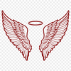 Ornate Angel Wing Clip Art A pair of ornate angel wings with a subtle halo surrounding them.