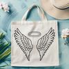 Illustrative angel wings with a subtle halo effect, suitable for digital use as a vector art design.