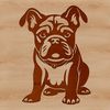 Adorable Sitting Bulldog Breed Dog Silhouette A sitting Bulldog breed dog sitting on a surface.