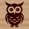 Whimsical Owl Vector Graphic A cartoon owl with big round eyes and soft feathers, designed as a digital vector graphic.