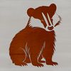 A detailed illustration of a badger, a wild animal with distinctive white stripes on its face.