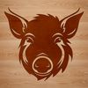 A detailed illustration of a farm animal's head, featuring distinctive facial features.
