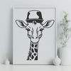 Giraffe Illustration in a Safari Landscape Illustration of a giraffe in a safari setting