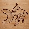 Beautiful Goldfish Clip Art SVG A simple stylized representation of a goldfish, created as a reusable vector design for various applications.