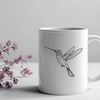 Whimsical Vector Bird Design A colorful illustration of a hummingbird in flight, designed as a vector graphic for digital and print use.
