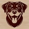 Beautiful Rottweiler Clip Art A close-up illustration of a Rottweiler's head, suitable for vector design and cutting machine projects.
