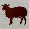 Green Pastures SVG Clip Art An illustration of a white sheep grazing in a green field.