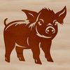Cute Pig Farm Illustration A standing pig farm animal illustration in vector format.