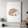 A detailed, high-resolution illustration of a hedgehog in vector format.