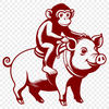 Cute Animal Combination Vector Graphic A colorful illustration of a monkey and pig combined in a single animal figure, created as a vector graphic.
