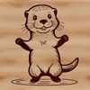 A digital illustration of a wild otter in its natural habitat.