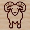 A detailed illustration of a ram in vector format, suitable for cutting machines and digital design.