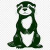 Vector illustration of a playful otter in a natural aquatic environment