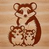 Wild Animal Clip Art SVG Image A detailed illustration of a possum, a small wild animal native to certain parts of the world.