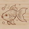 Beautiful Golden Finned Friend A digital illustration of a goldfish, suitable for various design purposes.