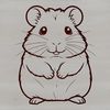 Simple Hamster Clip Art A simple vector illustration of a hamster, suitable for use in graphic design and cutting machine projects.