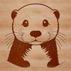 Illustration of a river otter in its natural habitat.
