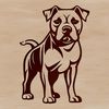A pitbull breed of dog standing on its hind legs.