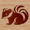 Whimsical Wild Skunk Illustration A detailed illustration of a skunk with distinctive black and white markings.