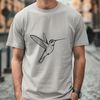 Free Vector Bird Art Design A detailed illustration of a hummingbird perched on a branch, created using vector art.