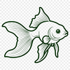 Whimsical Goldfish Illustration SVG A goldfish swimming in water, depicted as a vector graphic illustration.