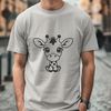 A high-quality SVG illustration of a giraffe in a natural habitat setting.