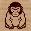Peaceful Gorilla SVG Icon A simple line drawing of a gorilla sitting peacefully.
