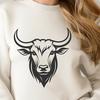 Cow Head Vector Graphics Design A high-quality digital illustration of a cow's head, suitable for vector graphics.