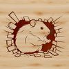 Furry Hamster Illustration A small, furry rodent hamster sitting in its cage.