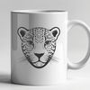 Majestic Jaguar Close-up A detailed SVG vector art illustration of the head of a jaguar, a large cat species known for its distinctive coat patterns.