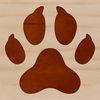 Vector Illustration of a Single Paw Print A single animal paw print made up of lines and curves, suitable for digital use.