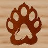 Animal Paw Print Vector Art Design A single animal paw print made up of simple lines and shapes, suitable for clip art or vector design.