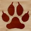 A vector design featuring multiple animal paw prints in various styles.