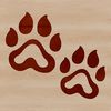 Animal paw print illustration in vector format for digital design and crafting.