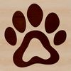 A digital illustration of an animal paw print, suitable for crafting and design projects.