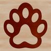 A digital illustration of an animal paw print, suitable for vector designs and cutting machine projects.