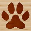 Paw Print Design Simple design of a pet paw with detailed lines and curves.