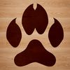 Canine Paw Print Silhouette A high-resolution digital representation of a dog's paw print, suitable for various design applications.