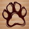 Animal Footprint Design A detailed illustration of an animal paw print, suitable for use as clip art in various design projects.
