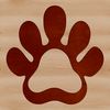 Delicate Paw Impressions A digital illustration of an animal paw print with detailed texture and design.