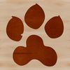 A digital illustration of a realistic animal paw print in vector format.