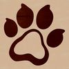 Animal paw print icon in vector format.