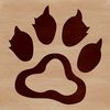 Illustration of an individual animal's paw print as a simple graphic design.