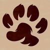 A digital representation of a real animal paw print made from vector graphics.