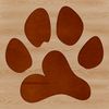 Paw print pattern made from animal footprints in various shapes and sizes.